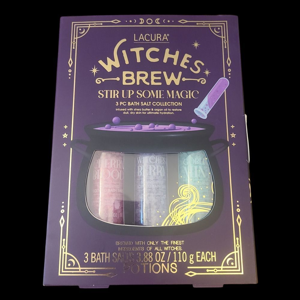 Lacura Bath Salts Witch's‎ Brew Shea Butter And Argan Oil Set Of 3